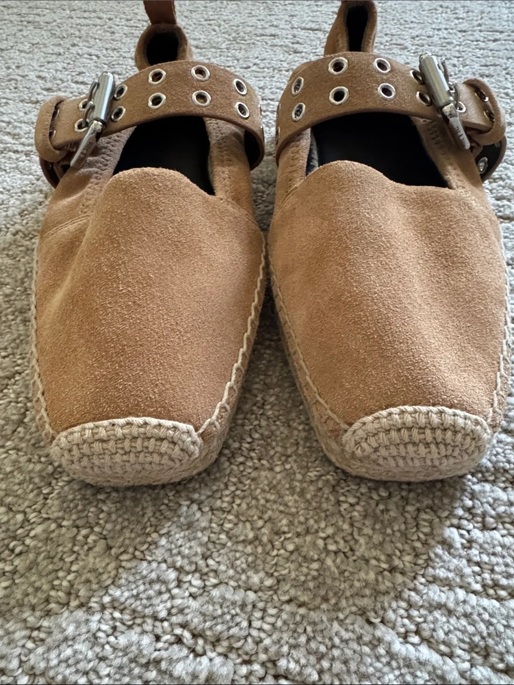 Rag & Bone Anteros Suede Mary Jane Espadrilles Tan Size 40 NWOB